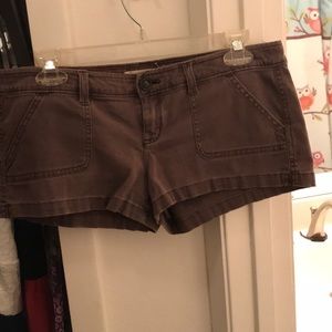 Hollister brown jean shorts